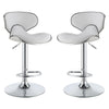 Barstool Set of 2 | Modern Swivel Scoop Seat | White