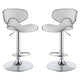 Barstool Set of 2 | Modern Swivel Scoop Seat | White