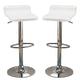 Contemporary Backless Seat Bar Stool White,Set of 2 CCA-120391