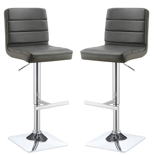 Barstool Set of 2 | Adjustable | Dark Gray | Armless Casual