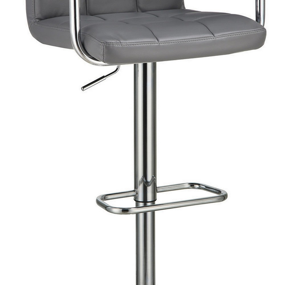 Grid Adjustable Swiveling Bar Stool Grey-Coaster CCA-121096