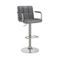 Grid Adjustable Swiveling Bar Stool, Grey-Coaster