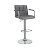 Barstool | Adjustable Grid Stitching | Swivel Base | Gray