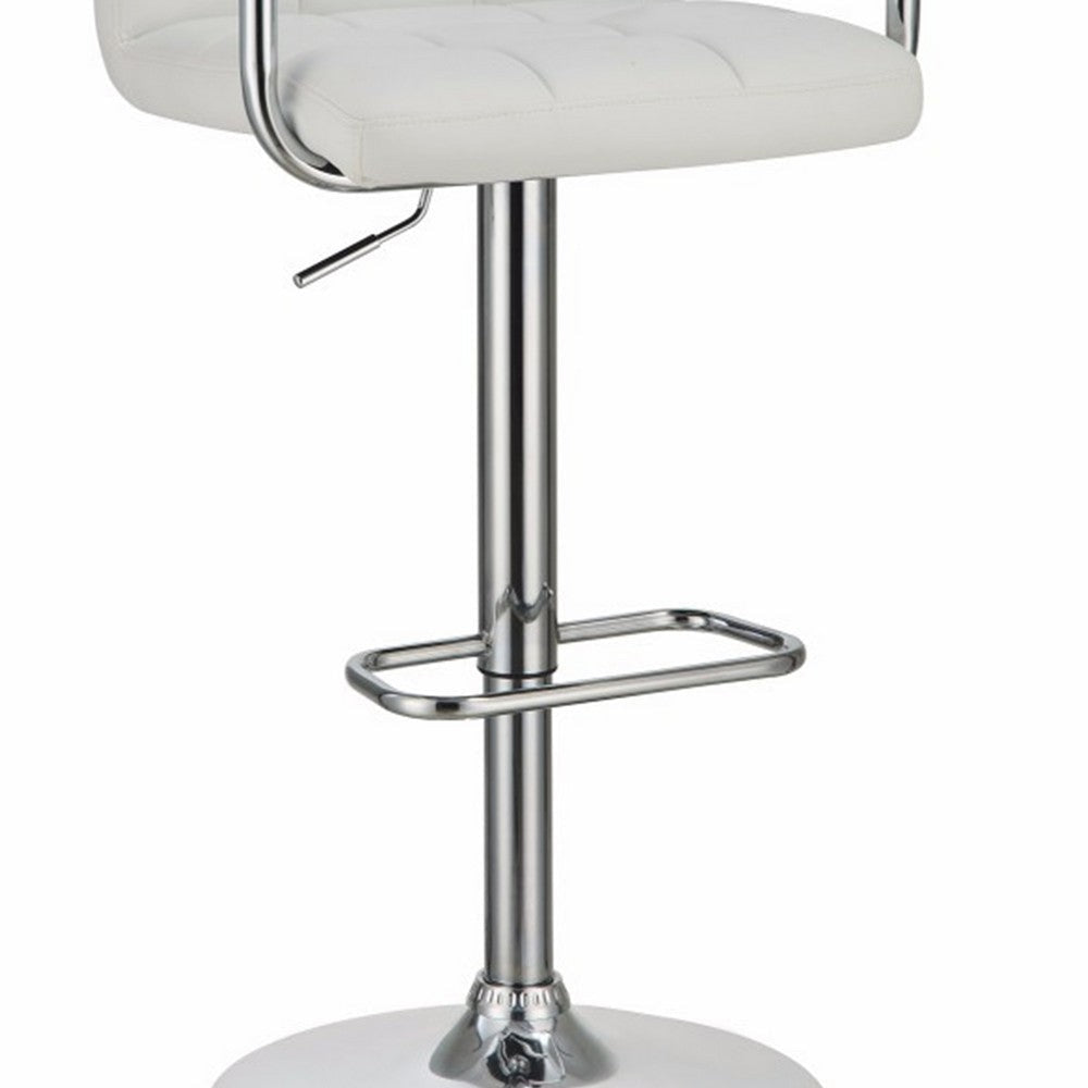 Grid Adjustable Swiveling Bar Stool White-Coaster CCA-121097