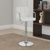 Barstool | Adjustable Grid Stitching | Swivel Base | White