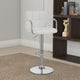 Barstool | Adjustable Grid Stitching | Swivel Base | White