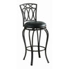 Barstool | Elegant Metal Frame | Black Faux Leather Seat