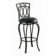 Barstool | Elegant Metal Frame | Black Faux Leather Seat