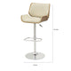 Barstool | Adjustable Height | Small Back | Cream Walnut Brown
