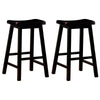 Wooden Casual Bar Height Stool, Dark Brown, Set of 2