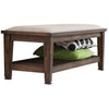 Transitional Style Wooden Bed Bench with Fabric Upholstered Seat, Brown