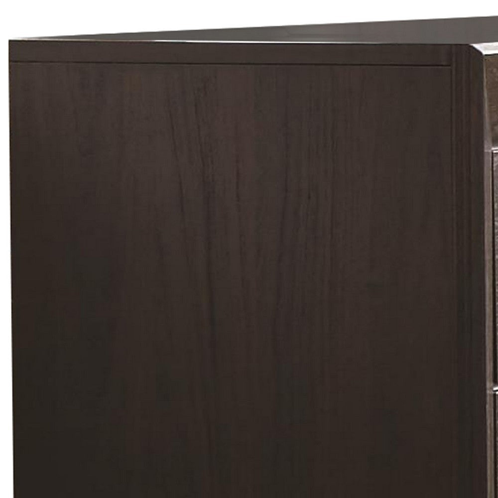 Wooden Transitional Six Drawer Dresser Dark Cocoa Brown CCA-204393