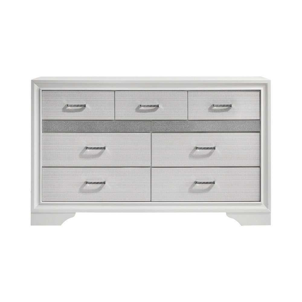 Wooden Drawer Dresser with Hidden Jewelry Tray, White