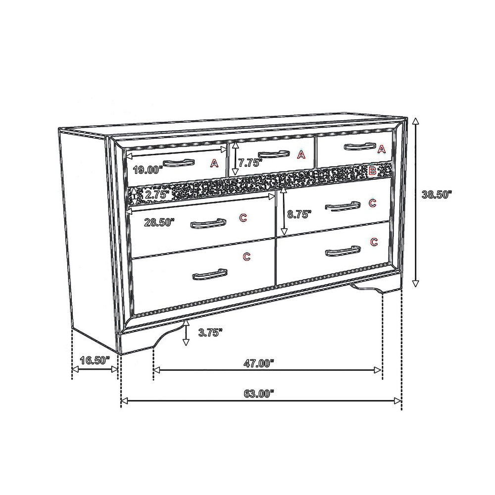 Wooden Drawer Dresser with Hidden Jewelry Tray, White