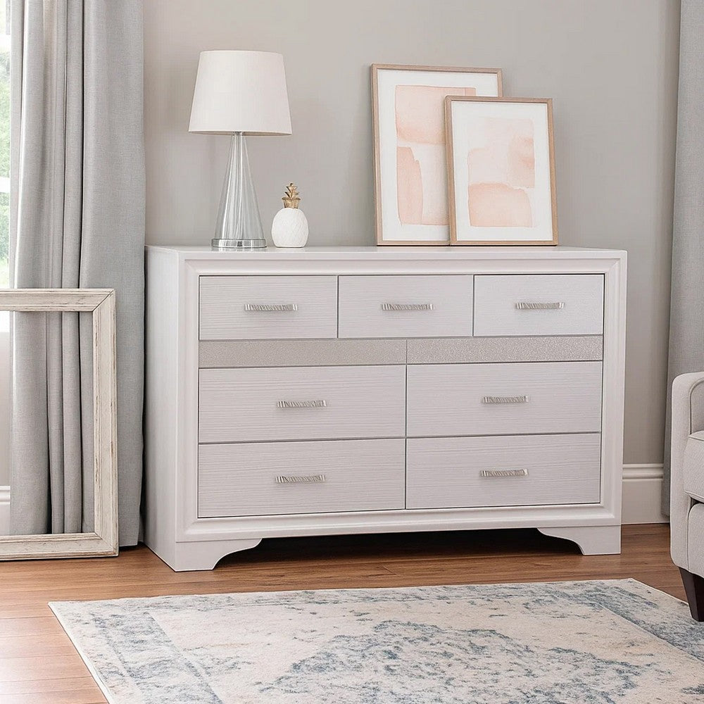Wooden Drawer Dresser with Hidden Jewelry Tray, White