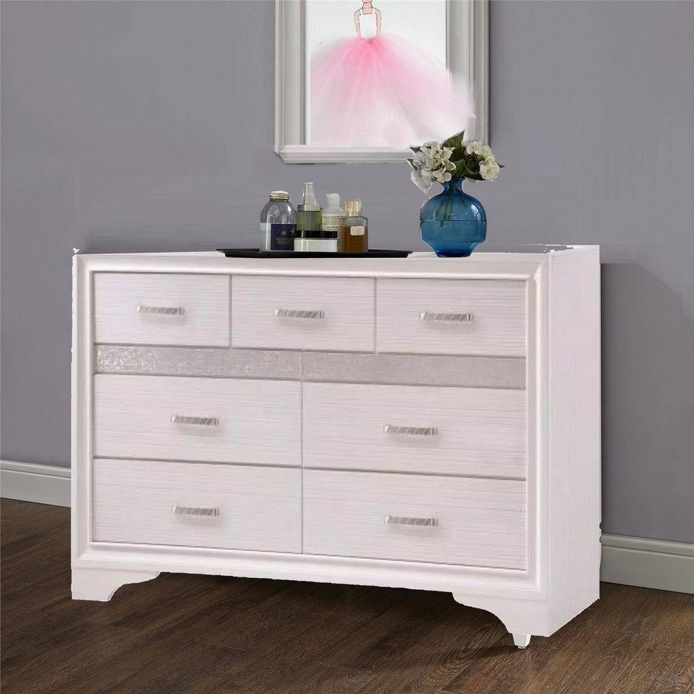 Wooden Drawer Dresser with Hidden Jewelry Tray, White