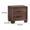 Wooden 2 Drawer Nightstand Medium Warm Brown CCA-205322