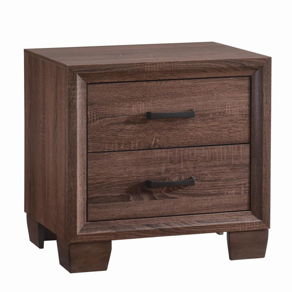 Wooden 2 Drawer Nightstand Medium Warm Brown CCA-205322