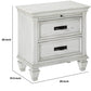Wooden Nightstand with 2 Drawers & 1 Pull-Out Tray White CCA-205332