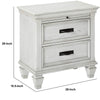 Wooden Nightstand with 2 Drawers & 1 Pull-Out Tray White CCA-205332