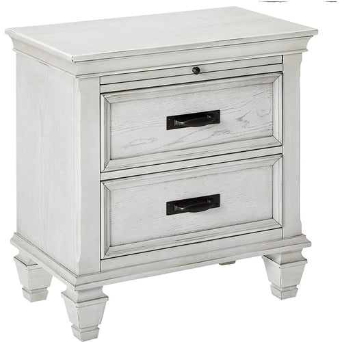 Nightstand | 2 Drawer | 1 Tray | White Finish