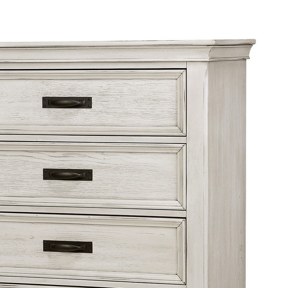 Wooden 5 Drawer Chest White CCA-205335