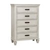 Wooden 5 Drawer Chest, White