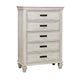 Wooden 5 Drawer Chest, White