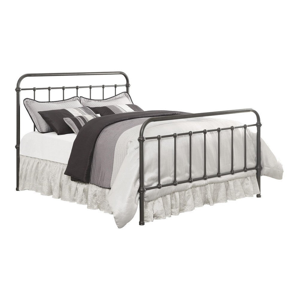 Metallic Twin Size Bed, Dark Bronze By Casagear Home