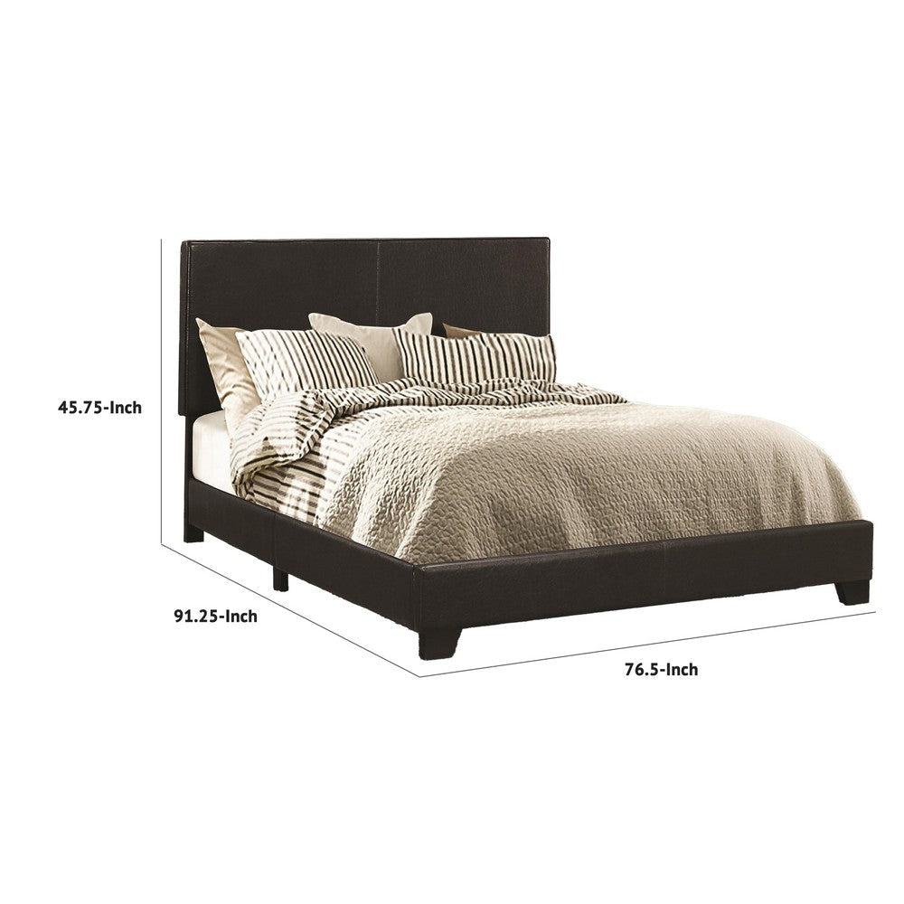 Platform Bed | California King | Black Leather Upholstery CCA-300761KW