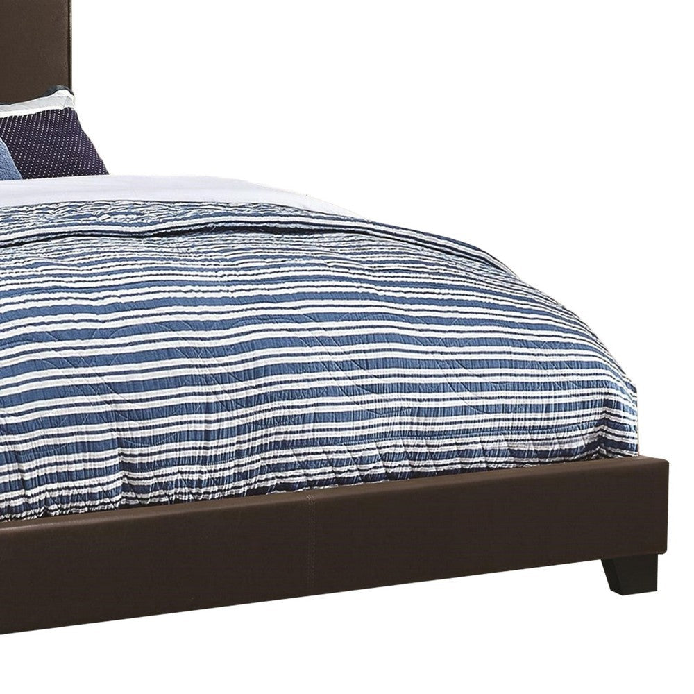 Platform Bed | Full Size | Brown Leather Upholstery CCA-300762F