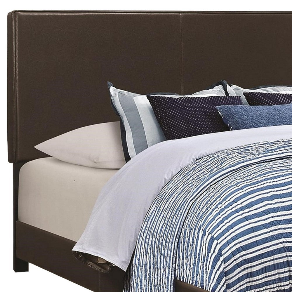 Platform Bed | Full Size | Brown Leather Upholstery CCA-300762F