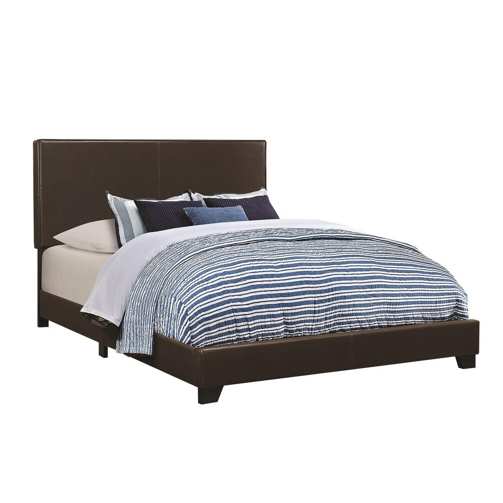 Platform Bed | California King | Brown Leather Upholstery