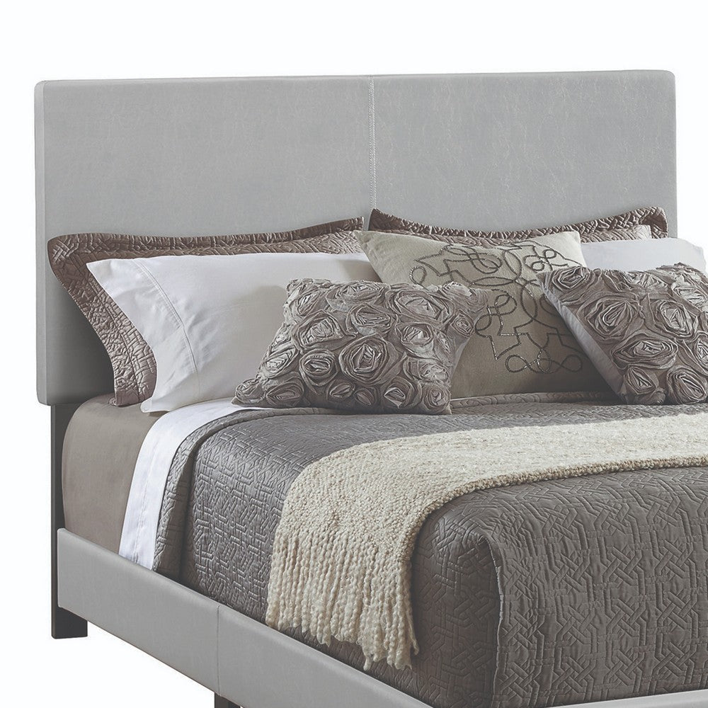 Leather Upholstered Full Size Platform Bed Gray CCA-300763F