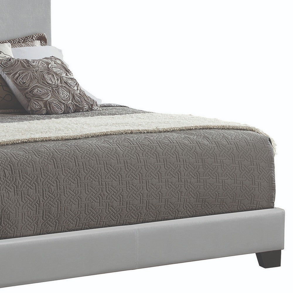Leather Upholstered Full Size Platform Bed Gray CCA-300763F