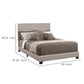 Leather Upholstered Twin Size Platform Bed Gray CCA-300763T