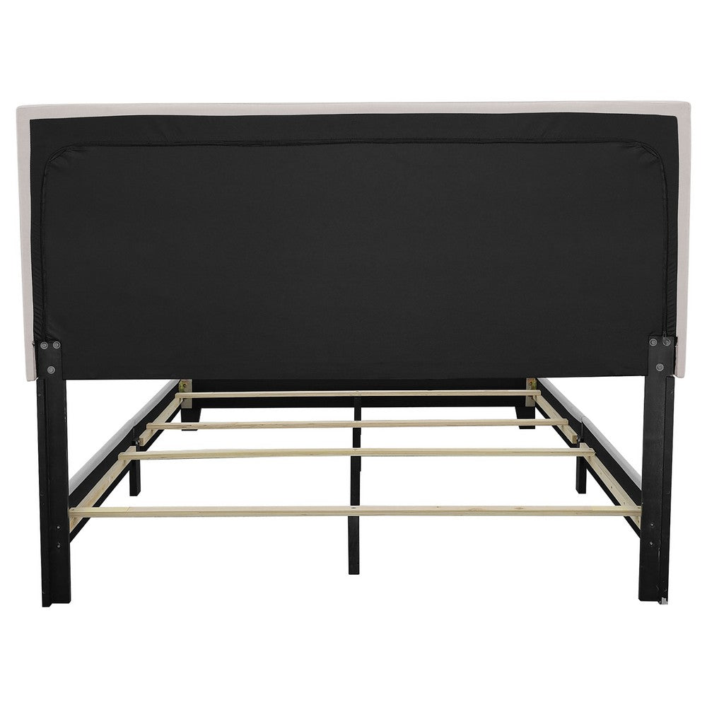 Platform Bed | King Size | Ivory Upholstered