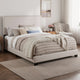 Platform Bed | King Size | Ivory Upholstered