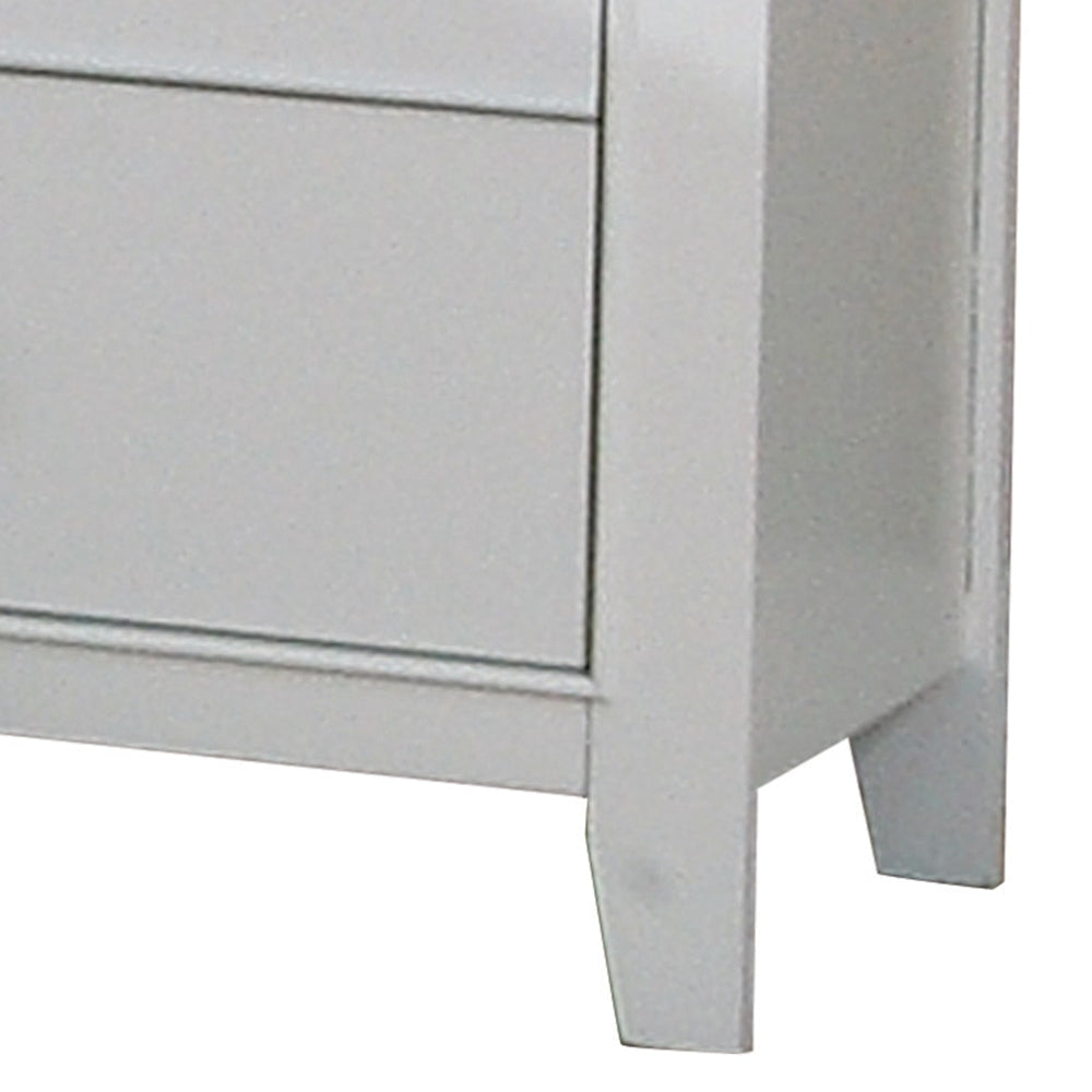 Contemporary Nightstand With 2 Drawers White CCA-400232