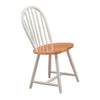 Handsomely Designed Dining Chair, White and Brown Set of 4