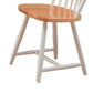 Handsomely Designed Dining Chair, White and Brown Set of 4