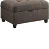 Tufted Linen Upholstred Wooden Ottoman With Storage Gray CCA-500414