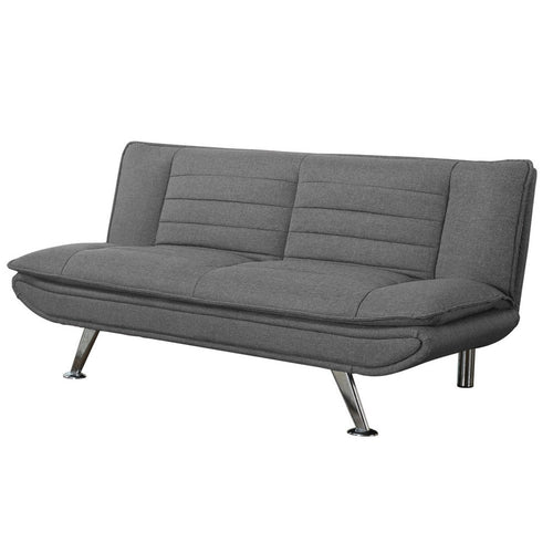 Transitional Wood/Fabric/Metal Sofa Bed With Pillow Top Seat, Gray