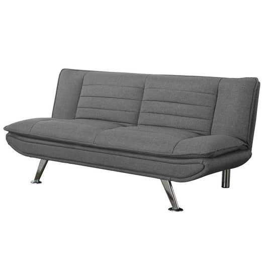 Transitional Wood/Fabric/Metal Sofa Bed With Pillow Top Seat, Gray