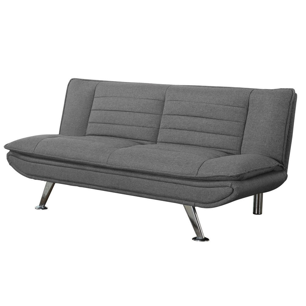 Transitional Wood/Fabric/Metal Sofa Bed With Pillow Top Seat, Gray