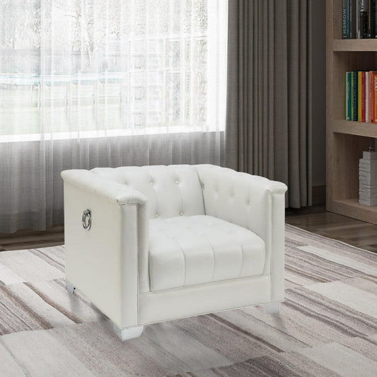 Impressively Styled Chair, White By Casagear Home