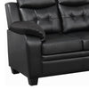 Contemporary Faux Leather & Wood Loveseat With Cushioned Armrests Rich Black CCA-506552