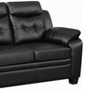 Contemporary Faux Leather & Wood Loveseat With Cushioned Armrests Rich Black CCA-506552