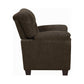 Transitional Chenille Fabric & Wood Chair With Padded Armrests Brown CCA-506573