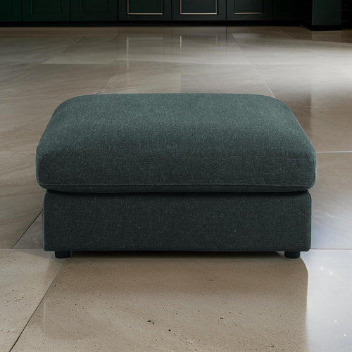 Ottoman | Fabric Upholstered | Loose Cushion | Dark Gray Wood